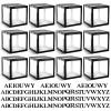 12 Pcs Transparent Balloon Boxes Clear Baby Boxes with 99 Letters for Baby Shower Gender Reveal Grad Birthday Party Bridal Wedding Christmas Anniversary Valentines Backdrop Decoration (Black) view 1