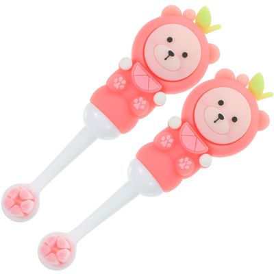 Holibanna 2pcs Soft Bristle Toothbrush for Ages Manual Cute Bear Design Gentle Rounded Head Toothbrushes for Boys and Safe Oral Care