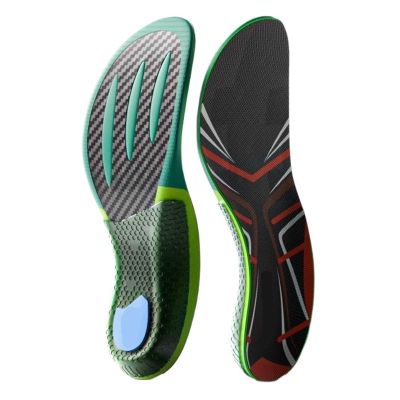 Special Insoles for Speed Running Marathon Body Test Full Palm Real Carbon Board Running Upgrade Speed Return(Red,37-38)