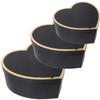 Abaodam 3Pcs Heart Shaped Paper Packing Boxes for Valentine's Day Packaging Wedding Favor Boxes with Chic Black Design for Candy Lipstick Perfume Presentation view 1