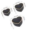 Abaodam 3Pcs Heart Shaped Paper Packing Boxes for Valentine's Day Packaging Wedding Favor Boxes with Chic Black Design for Candy Lipstick Perfume Presentation view 2