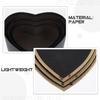 Abaodam 3Pcs Heart Shaped Paper Packing Boxes for Valentine's Day Packaging Wedding Favor Boxes with Chic Black Design for Candy Lipstick Perfume Presentation view 3