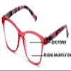 V.W.E. Women Floral Clear Progressive Reading Glasses - Zero Power on Top - No Bubble - Wide Fitment (Red, 1.00, x) view 2
