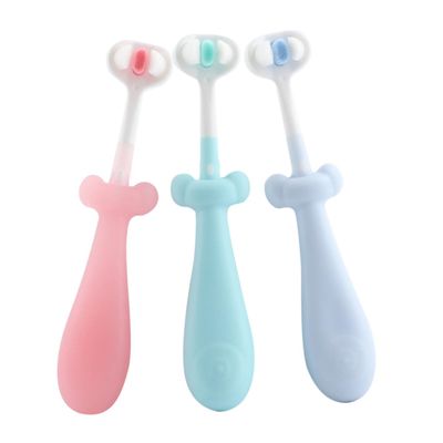Mobestech 3 pcs Toothbrush with Soft Bristles Anti-Slip Handle Toothbrushes for Cute Decorative Three-Sided Brush for Gentle and Oral Care