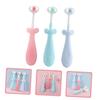 Mobestech 3 pcs Toothbrush with Soft Bristles Anti-Slip Handle Toothbrushes for Cute Decorative Three-Sided Brush for Gentle and Oral Care view 2