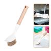 KOMBIUDA Non-Slip Long Handle Dish Brush for Pots and Pans Beige Silicone Kitchen Scrubber with Hanging Ergonomic Grip for Deep Cleaning Corners and Tough view 4