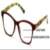 V.W.E. Women Floral Clear Progressive Reading Glasses - Zero Power on Top - No Bubble - Wide Fitment (Brown, 2.50, x) view 2