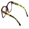 V.W.E. Women Floral Clear Progressive Reading Glasses - Zero Power on Top - No Bubble - Wide Fitment (Brown, 2.50, x) view 4