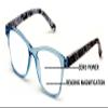 V.W.E. Women Floral Clear Progressive Reading Glasses - Zero Power on Top - No Bubble - Wide Fitment (Blue, 2.75, x) view 2