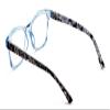 V.W.E. Women Floral Clear Progressive Reading Glasses - Zero Power on Top - No Bubble - Wide Fitment (Blue, 2.75, x) view 4