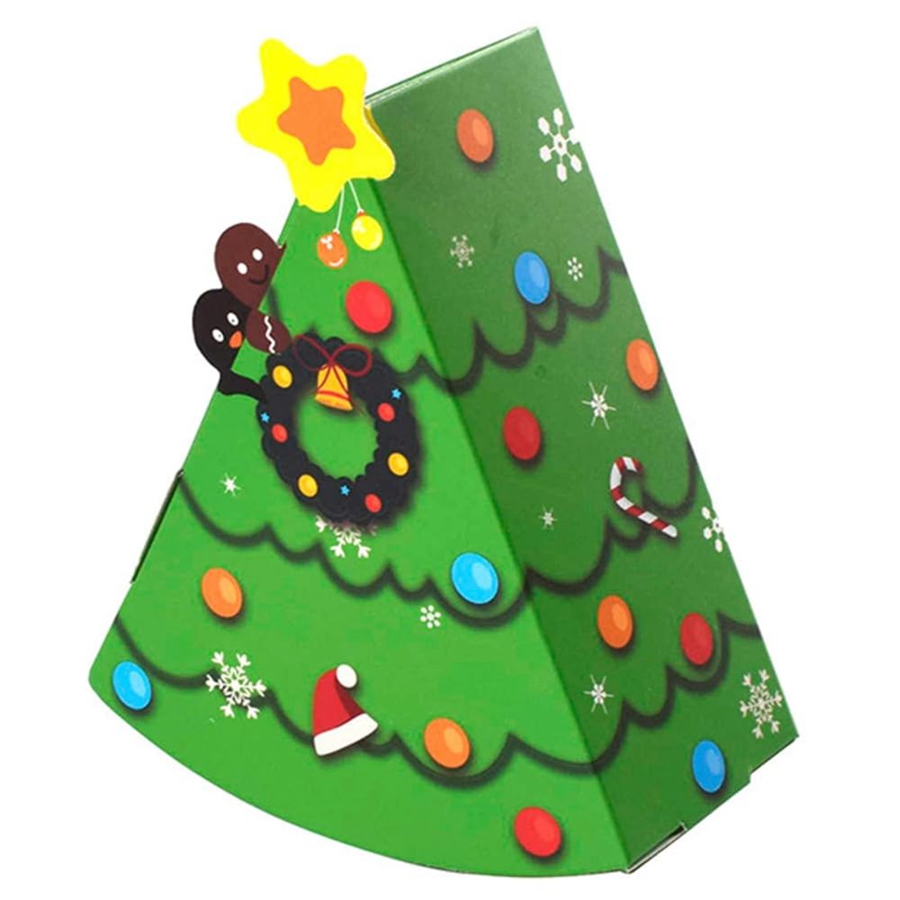 Bloepum Christmas Tree Shape Candy Box DIY Biscuit Snack Baking Packaging Box Children's Gift Green