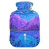 Blue-Purple Starry Sky hot Water Bottles with Soft Cover, 2L Warm Water Bottle for Bed for Neck and Shoulder Pain Relief view 1