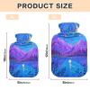 Blue-Purple Starry Sky hot Water Bottles with Soft Cover, 2L Warm Water Bottle for Bed for Neck and Shoulder Pain Relief view 3