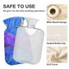 Blue-Purple Starry Sky hot Water Bottles with Soft Cover, 2L Warm Water Bottle for Bed for Neck and Shoulder Pain Relief view 4