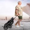 Wheelchairs for Adults,Foldable and PortableTravel Wheelchair Narrow Doorways Wheel Chair, Adults Elderly Transport Chair, Travel Wheelchair with Support 220lbs Hand Push Mobility Scooter Black B view 2