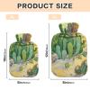 Oil Painting Desert Cacti Green hot-Water Bottle with Soft Cover, 1L hot compresses for The Body for Hand Feet Warmer view 3