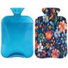 Flower Dragonfly Pattern Hot Water Bottle with Cover 2L Large Hot Water Bag for Menstrual Cramps, Neck and Shoulder Pain Relief, Hot Cold Therapy, Hand Feet Warmer view 1