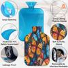 Colorful Butterfly Patterns Hot Water Bottle with Cover 2L Large Hot Water Bag for Menstrual Cramps, Neck and Shoulder Pain Relief, Hot Cold Therapy, Hand Feet Warmer view 3