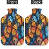 Colorful Butterfly Patterns Hot Water Bottle with Cover 2L Large Hot Water Bag for Menstrual Cramps, Neck and Shoulder Pain Relief, Hot Cold Therapy, Hand Feet Warmer view 4