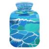 Minimalist Blue Wave Abstract Stone hot Water Bottles with Soft Cover, 1L hot Compress for Neck Shoulder Warmer view 1