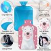 Cartoon Polar Bear Hot Water Bottle with Cover 2L Large Hot Water Bag for Menstrual Cramps, Neck and Shoulder Pain Relief, Hot Cold Therapy, Hand Feet Warmer view 3