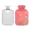 Peach Coral hot Water Bottles with Soft Cover, 1L hot compresses for The Body for Neck and Shoulder Pain Relief view 2