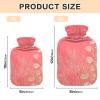 Peach Coral hot Water Bottles with Soft Cover, 1L hot compresses for The Body for Neck and Shoulder Pain Relief view 3