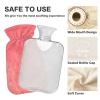Peach Coral hot Water Bottles with Soft Cover, 1L hot compresses for The Body for Neck and Shoulder Pain Relief view 4