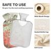 Chinese Style Green Field Red Flower Travel hot Water Bottle with Soft Cover, 1L hot Water Bags for Hand Feet Warmer view 4