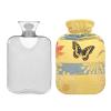 Japanese Yellow Butterfly Travel hot Water Bottle with Soft Cover, 2L hot compresses for The Body for Pain Relief view 2