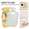 Japanese Yellow Butterfly Travel hot Water Bottle with Soft Cover, 2L hot compresses for The Body for Pain Relief view 4