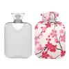 Peach Cherry hot Bottle Water Bag with Soft Cover, 1L hot Water Bag for Neck and Shoulder Pain Relief view 2