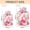 Peach Cherry hot Bottle Water Bag with Soft Cover, 1L hot Water Bag for Neck and Shoulder Pain Relief view 3