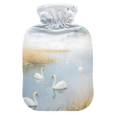 Fog Mountain Swans Lake hot Bottle Water Bag with Soft Cover, 1L Water Bottle Bag for Hot and Cold Therapies