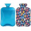 Colorful Flower Prints Hot Water Bottle with Cover 2L Large Hot Water Bag for Menstrual Cramps, Neck and Shoulder Pain Relief, Hot Cold Therapy, Hand Feet Warmer view 1