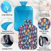 Colorful Flower Prints Hot Water Bottle with Cover 2L Large Hot Water Bag for Menstrual Cramps, Neck and Shoulder Pain Relief, Hot Cold Therapy, Hand Feet Warmer view 3