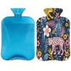 Forest Leopard Flower Hot Water Bottle with Cover 2L Large Hot Water Bag for Menstrual Cramps, Neck and Shoulder Pain Relief, Hot Cold Therapy, Hand Feet Warmer view 1
