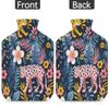 Forest Leopard Flower Hot Water Bottle with Cover 2L Large Hot Water Bag for Menstrual Cramps, Neck and Shoulder Pain Relief, Hot Cold Therapy, Hand Feet Warmer view 4