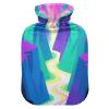 Cartoon Abstract Canyon Purple hot Waterbottle with Soft Cover, 2L Water Bags for Sore Muscle view 1