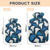 White Blue Calla Lilies hot Bottle Water Bag with Soft Cover, 1L hotwater Bag for Sore Muscle view 3