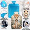 Watercolor Deer Flower Pattern Hot Water Bottle with Cover 2L Large Hot Water Bag for Menstrual Cramps, Neck and Shoulder Pain Relief, Hot Cold Therapy, Hand Feet Warmer view 3