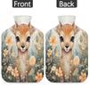 Watercolor Deer Flower Pattern Hot Water Bottle with Cover 2L Large Hot Water Bag for Menstrual Cramps, Neck and Shoulder Pain Relief, Hot Cold Therapy, Hand Feet Warmer view 4