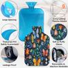 Butterfly Flower Paintings Hot Water Bottle with Cover 2L Large Hot Water Bag for Menstrual Cramps, Neck and Shoulder Pain Relief, Hot Cold Therapy, Hand Feet Warmer view 3