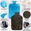 Golden Arrow Feather Pattern Hot Water Bottle with Cover 2L Large Hot Water Bag for Menstrual Cramps, Neck and Shoulder Pain Relief, Hot Cold Therapy, Hand Feet Warmer view 3