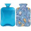 Cute Dolphin Pattern Hot Water Bottle with Cover 2L Large Hot Water Bag for Menstrual Cramps, Neck and Shoulder Pain Relief, Hot Cold Therapy, Hand Feet Warmer view 1