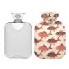 Japanese Style Fishes hot Waterbottle with Soft Cover, 2L Warm Compress for Arthritis view 2