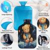 Star Bear Pattern Hot Water Bottle with Cover 2L Large Hot Water Bag for Menstrual Cramps, Neck and Shoulder Pain Relief, Hot Cold Therapy, Hand Feet Warmer view 3