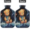 Star Bear Pattern Hot Water Bottle with Cover 2L Large Hot Water Bag for Menstrual Cramps, Neck and Shoulder Pain Relief, Hot Cold Therapy, Hand Feet Warmer view 4