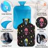 Colorful Skull Star Hot Water Bottle with Cover 2L Large Hot Water Bag for Menstrual Cramps, Neck and Shoulder Pain Relief, Hot Cold Therapy, Hand Feet Warmer view 3