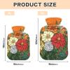 Flowers Travel hot Water Bottle with Soft Cover, 1L hot compresses for The Body for Menstrual Cramps view 3